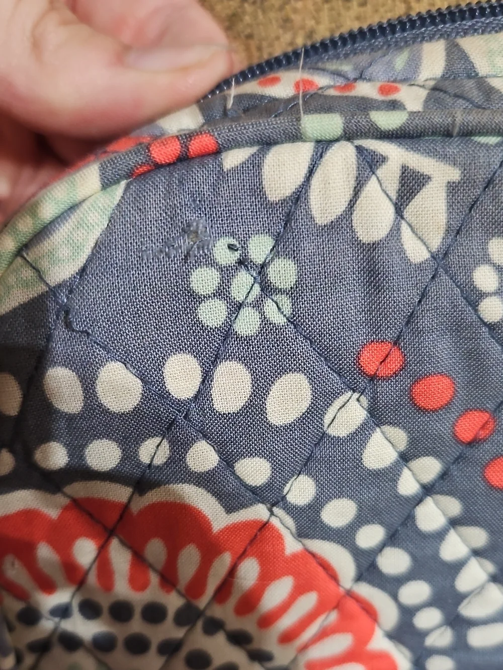 Vera Bradley Normadic Floral Quilted Backpack Bag Purse Gray Blue Green Red